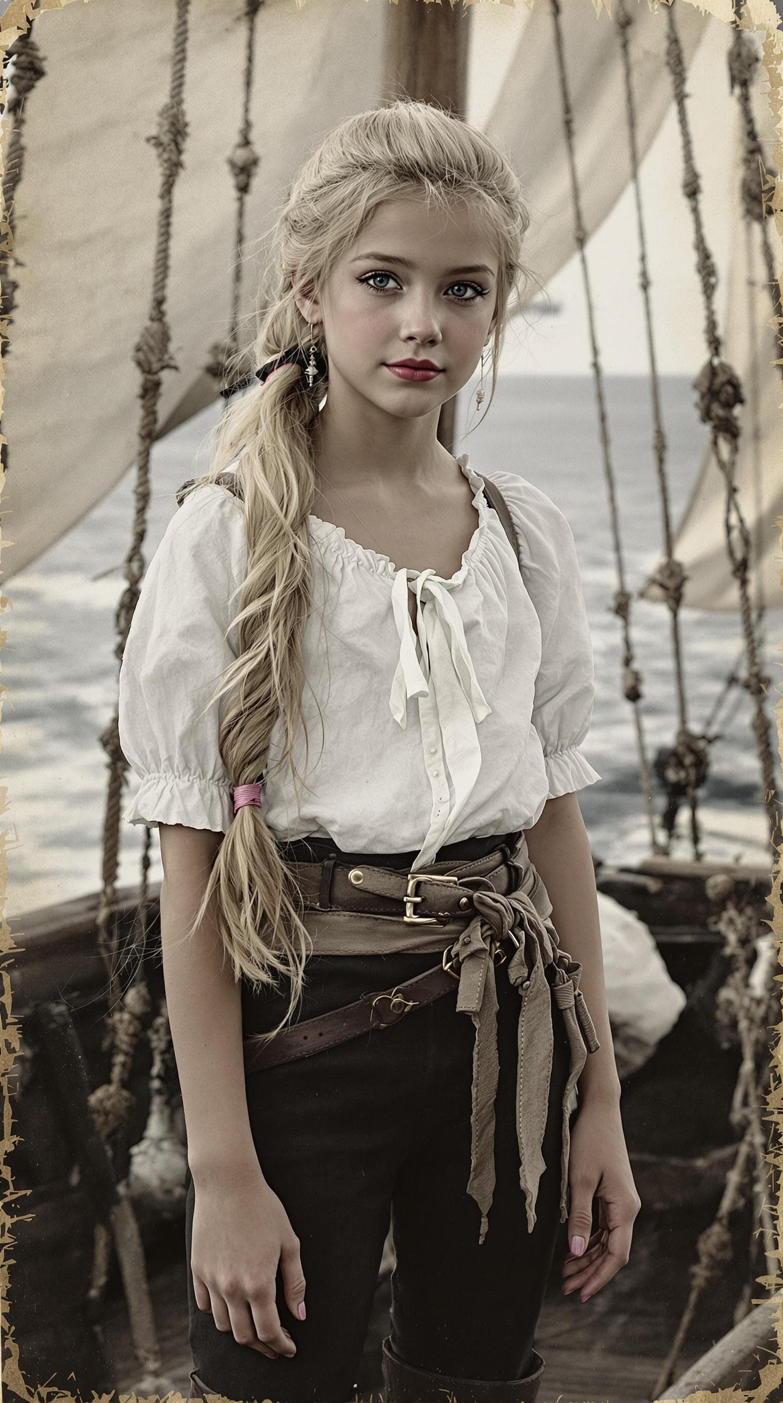 AI generated: a professional vintage black and white photo (paper has aged over time) of a exceptionally beautiful...
