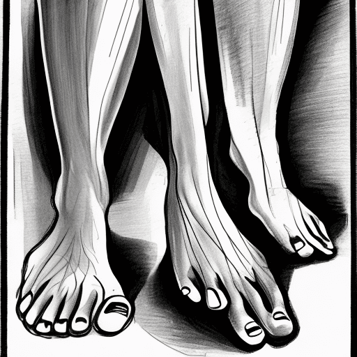 AI generated: sketch of a woman's feet, expressive line-work, in the style of beautiful portraits --ar 35:64 --sty...
