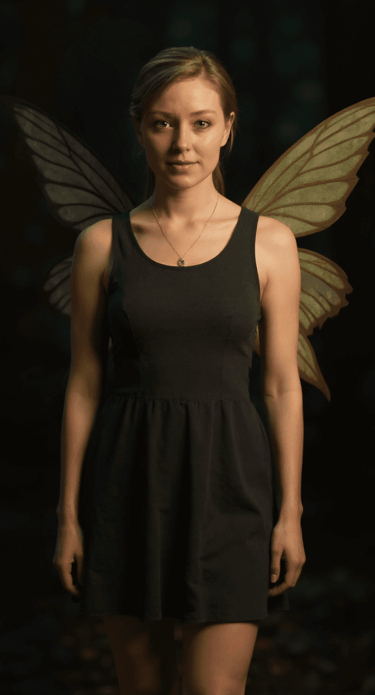 AI generated: fairy, full body, very fit body, looking at viewer. Cinematic film still, shot on v-raptor XL, film ...
