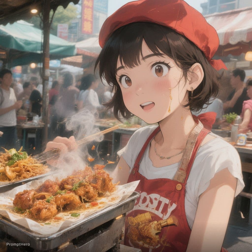AI generated: street food anime style