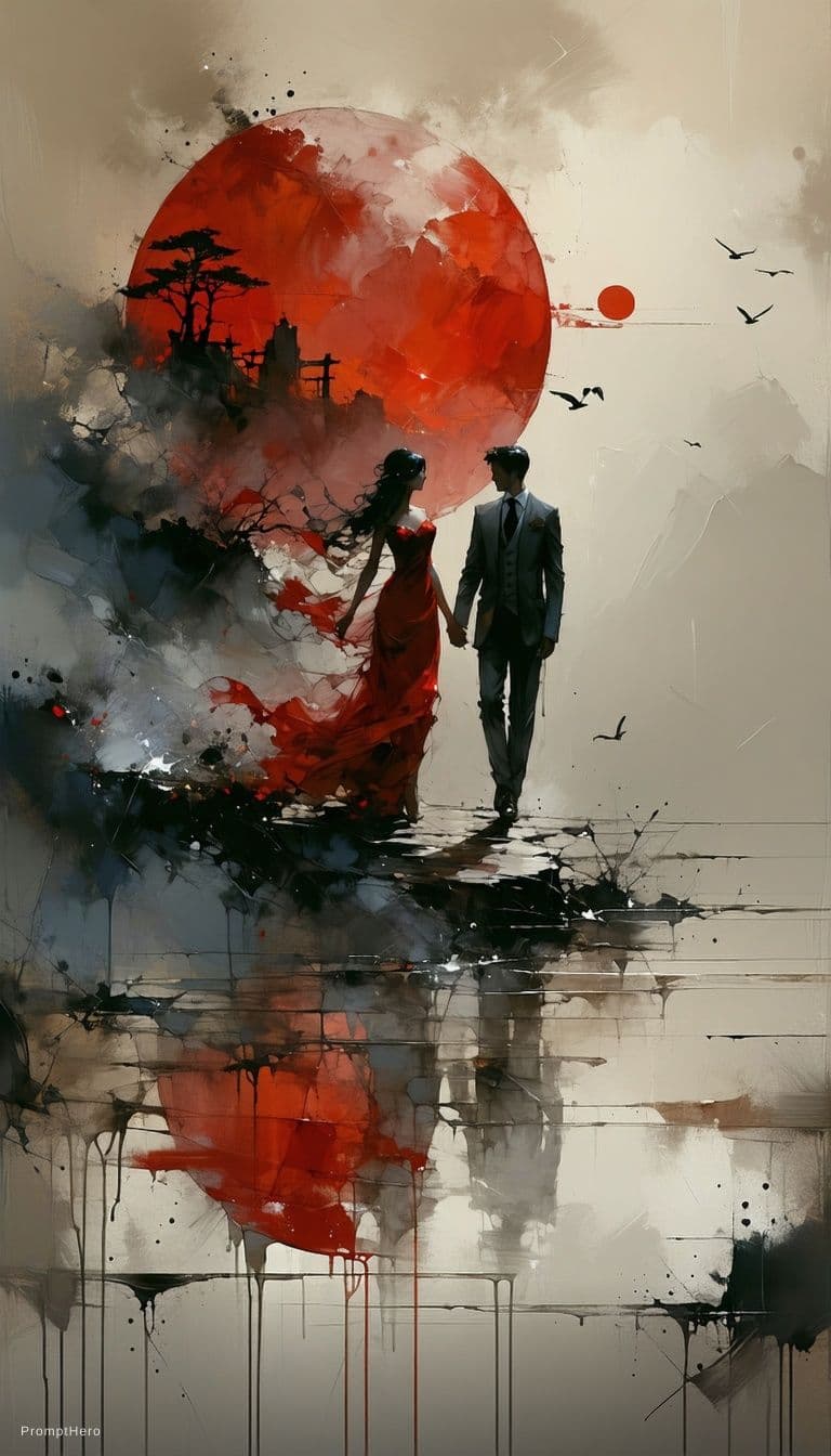 AI generated: a digital wallpaper, I remember the time we were in love, muted colors, dramatic composition, nostal...