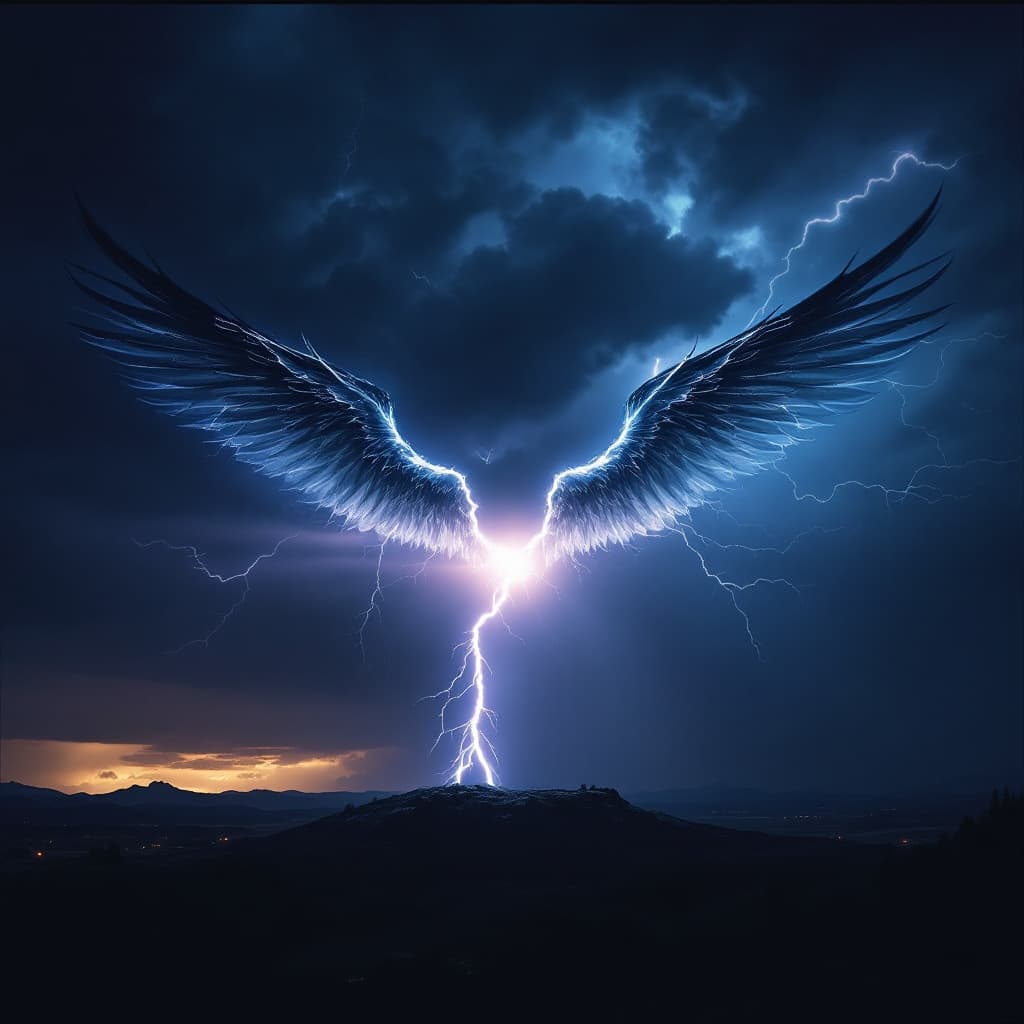 AI generated: wings of lightning