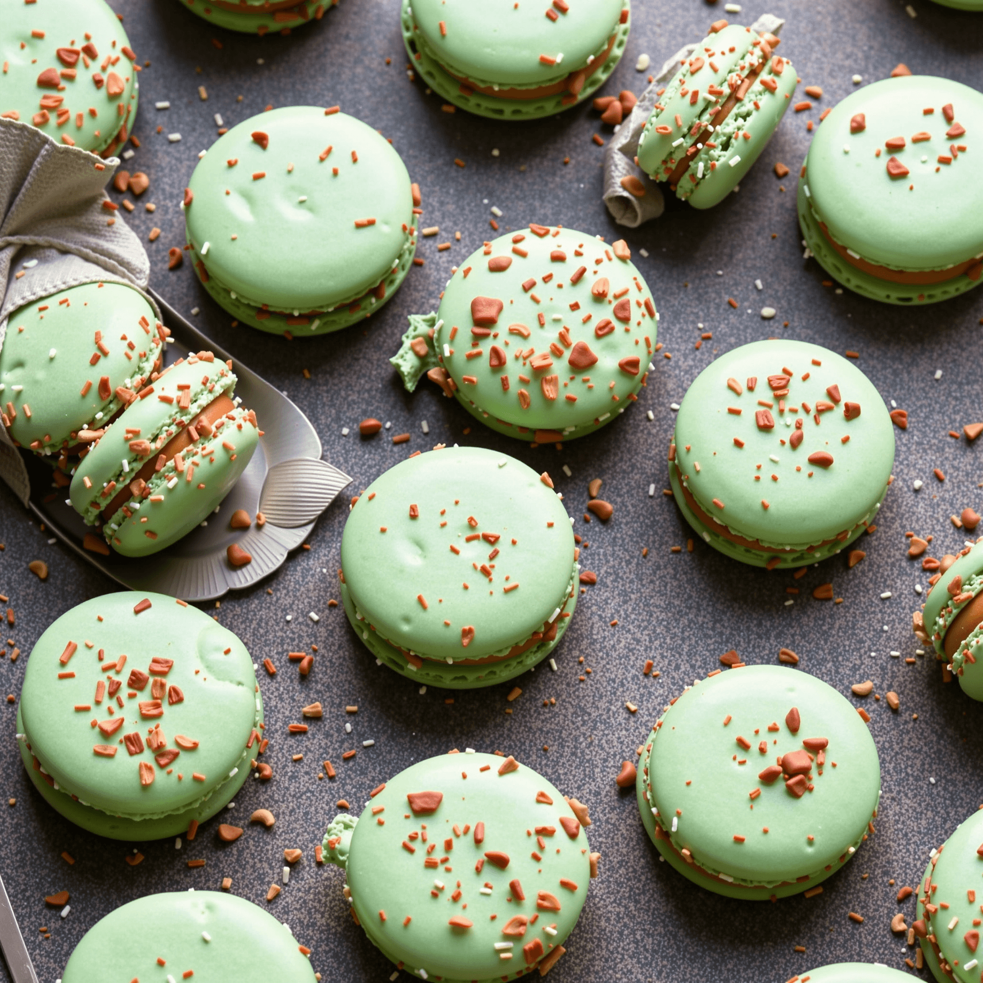 AI generated: A high-end editorial food photograph, 2048x2048 format. a presentation of macaronsâââ