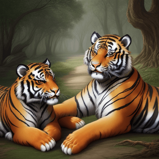 AI generated: Tigers mingle with dragons