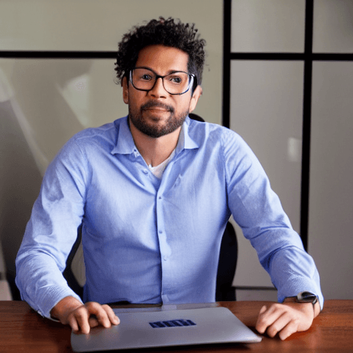 AI generated: tech entrepreneur on the day he sells his company his for millions of dollars
