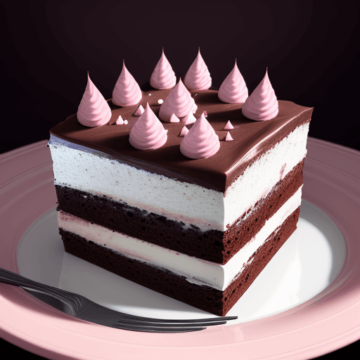 AI generated: The tastiest epic chocolate cake in the multiverse, slice of chocolate cake, square cut, ambrosia, i...