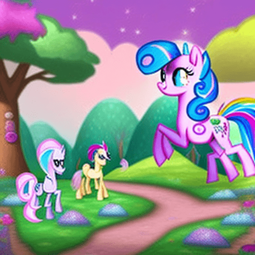 AI generated: Take a whimsical journey into the magical world of My Little Pony, where friendship and adventure aw...