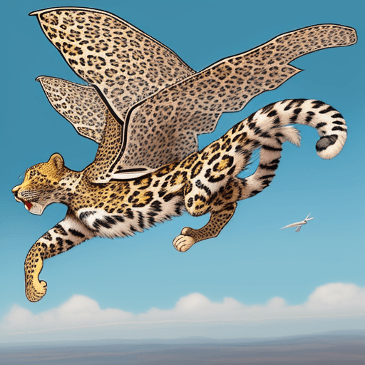 AI generated: flying leopard 
