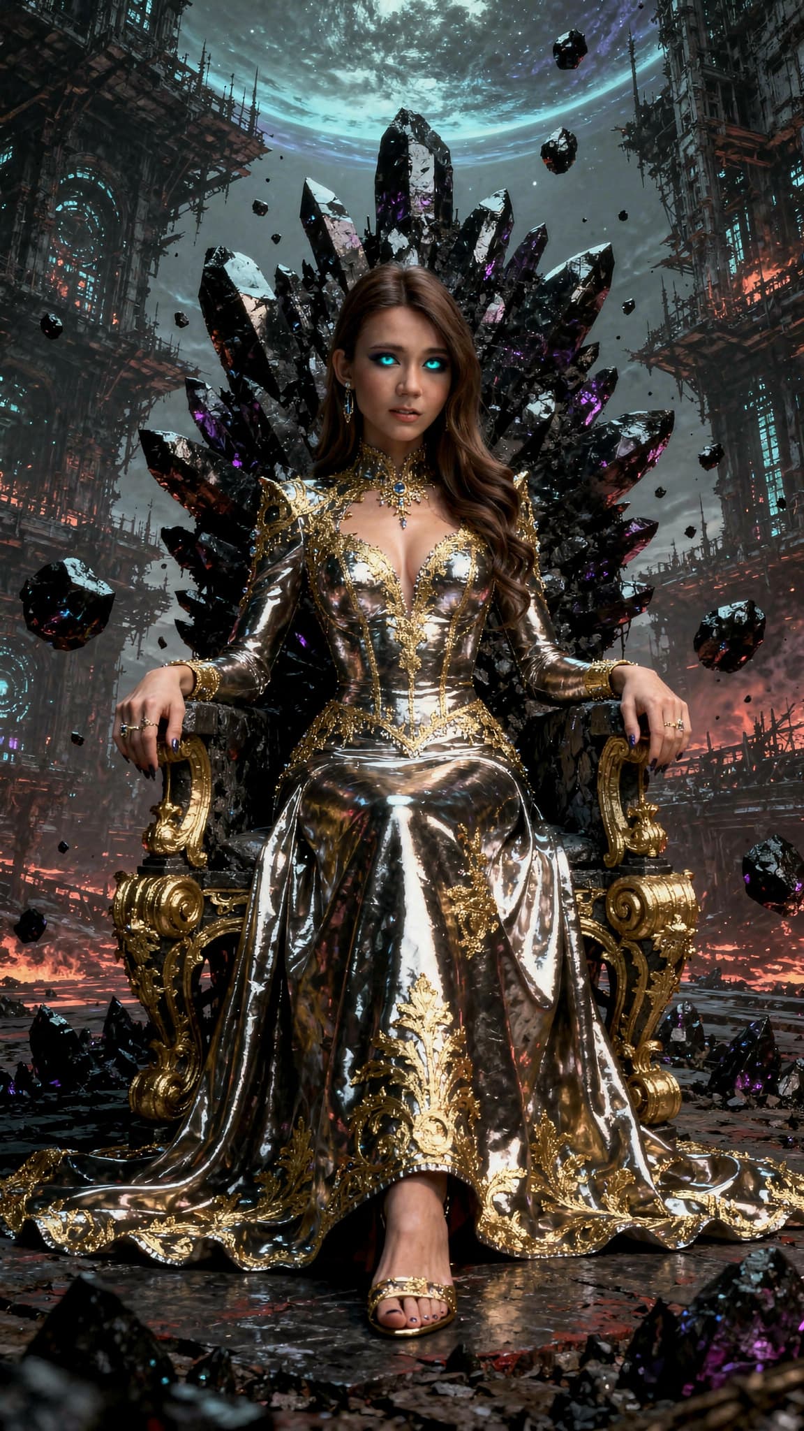 AI generated: dark fantasy ,eldritch horror ,mythology ,apocalyptic visions ,necromantic royalty ,cosmic horror ,S...