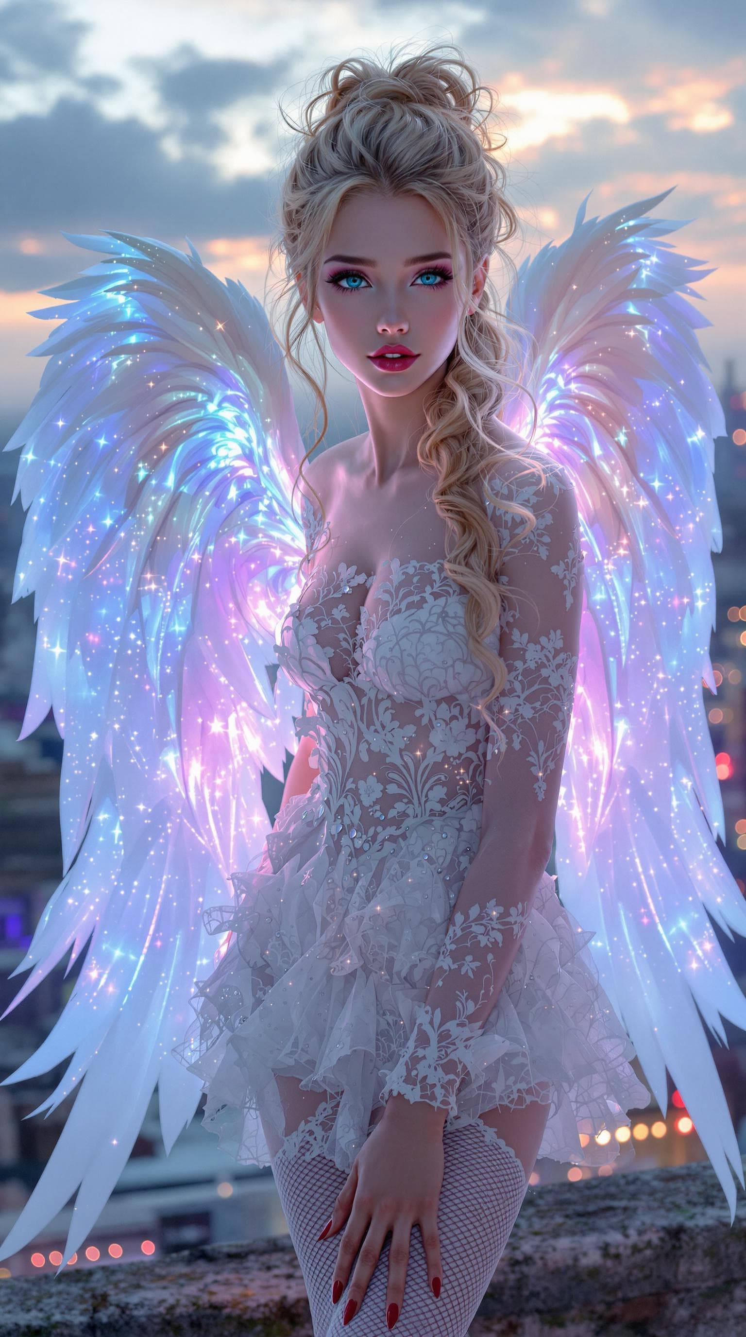 AI generated: a professional photo of a exceptionally beautiful girl in the world  ((Angelica))  (young adult) as ...