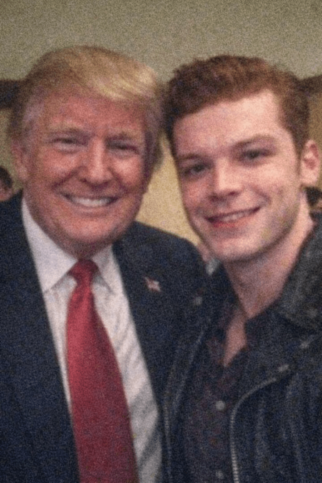 AI generated: Trump and Cameron monaghan, posing, handsome, selfie, low quality
