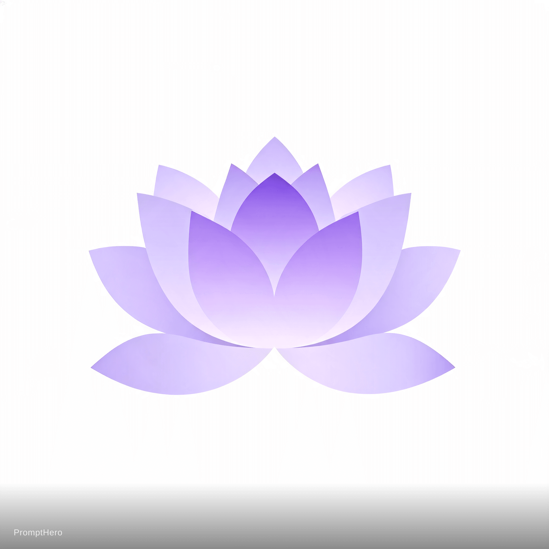 AI generated: Yoga studio, lotus flower, zen and peaceful, soft purple gradient