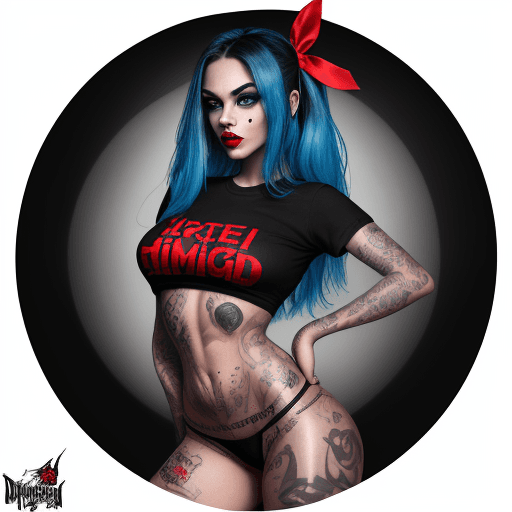 AI generated: Hyper realisFull Body a Woman, A mesmerizing and enigmatic illustration of a tattooed gangsta girl w...