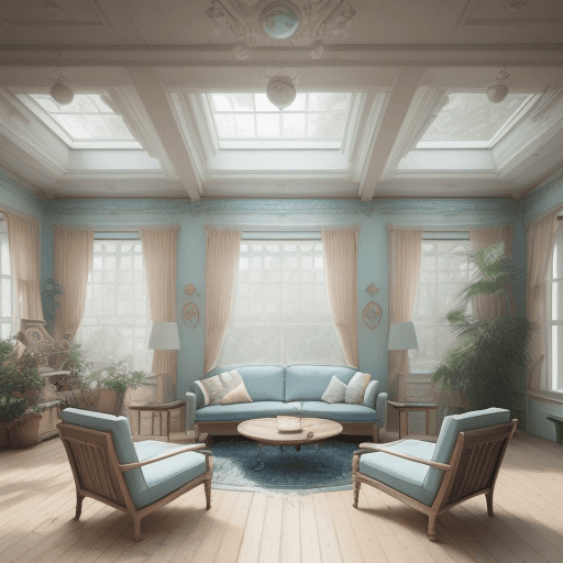 AI generated: High resolution photography interior design, dreamy sunken living room conversation pit, wooden floo...