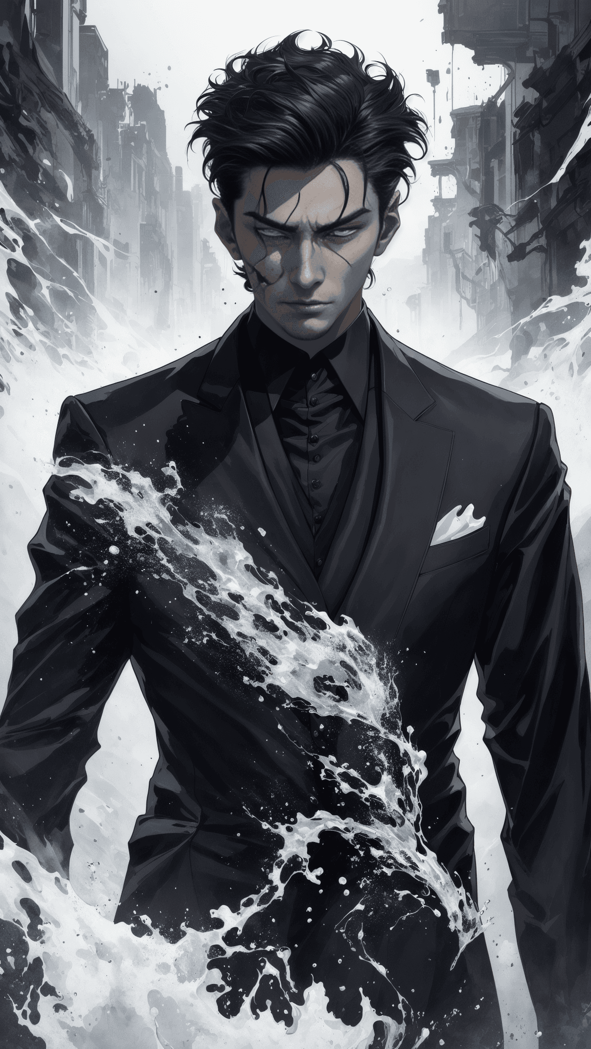 AI generated: the man is a personification of death