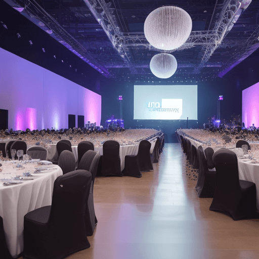 AI generated: Photo of a ultra realistic New Year's corporate event for a marketing agenc