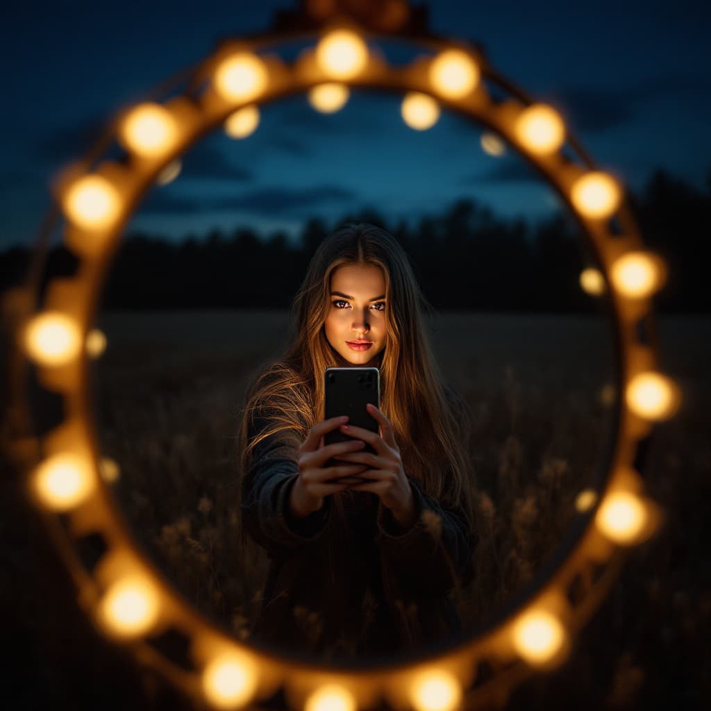 AI generated: Candid image, photography, natural textures, highly realistic warm night light, editorial,  woman  w...
