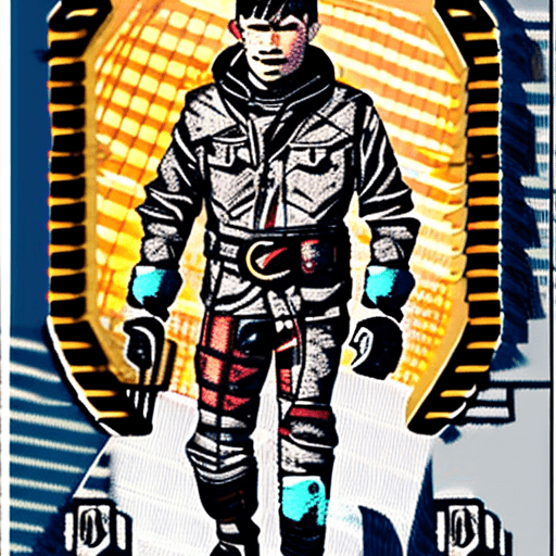 AI generated: Dieselpunk style , A teenage Boy,. Retrofuturism, art deco, mechanized armor, gritty adventurer aest...
