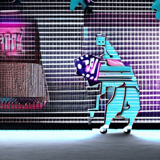 AI generated: Create a cyberpunk masterpiece: Picture a cat, cool and confident on a skateboard, adorned with a ba...