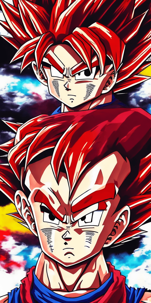AI generated: dragon ball, portrait of goku, in the style of street art aesthetic, cute cartoonish designs, photo-...