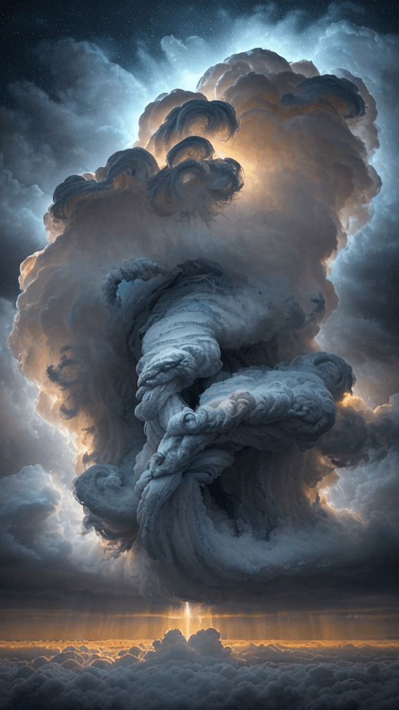 AI generated: "(masterpiece:1.1),(highest quality:1.1),(HDR:1),extreme quality,A celestial drama unfolded in the e...