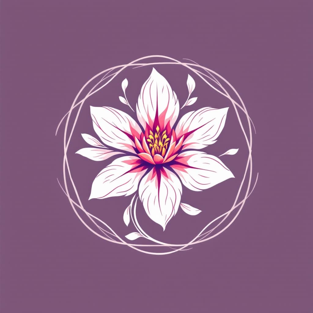 AI generated: Create a logo and text saying jasmine massage, make the text bigger then the logo, fill the back gro...
