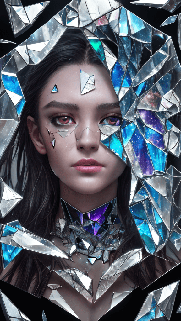 AI generated: highres,ultra-detailed,realistic,(best quality,8k,16k,masterpiece:1.3),shattered glass,colored mirro...