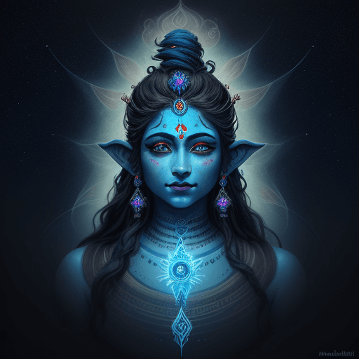 AI generated: An image of god mahadev photo illustration from a world in the clouds, in the style of tanya shatsev...