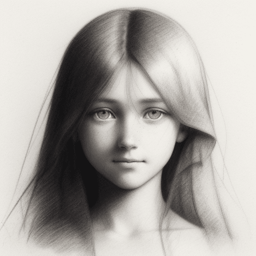 AI generated: simple pencil sketch by Odilon Redon, drawing, face only, beautiful eyes, a gorgeous woman, hint of ...