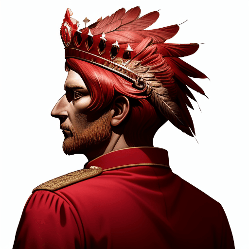 AI generated:  red eagle logo with the crown on his head with a transparent background