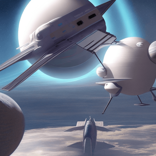AI generated: space colonies and shuttle travel, futuristic realistic