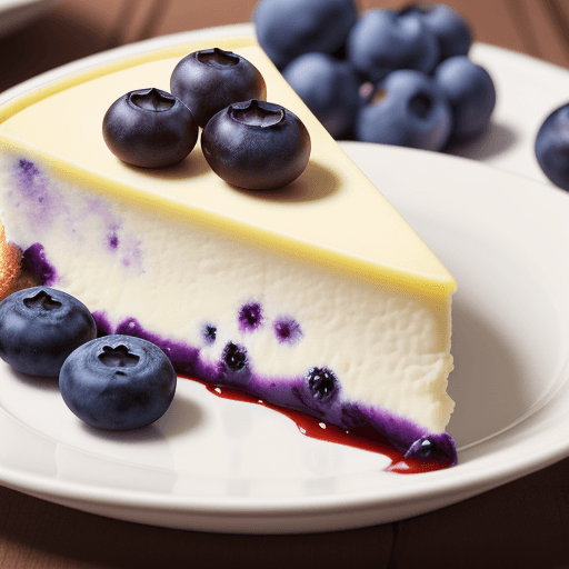 AI generated: food photography,cheese cake,blueberries,cinnamon,in a luxurious Michelin kitchen style, depth of fi...