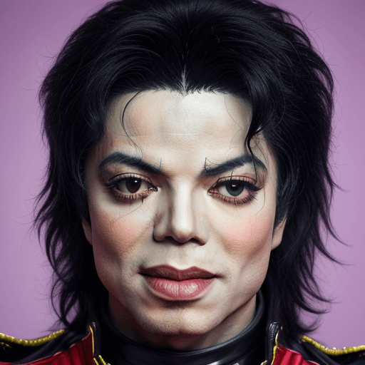 AI generated: Portrait of passionate pop star Michael Jackson in hyper provocate extreme costume, flirts::5 Profes...