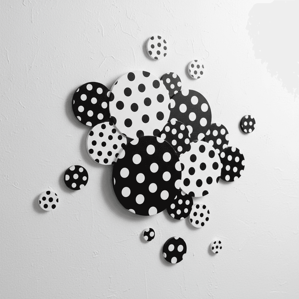 AI generated: polka dot wall art