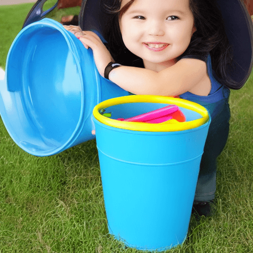 AI generated: create me flashcard of bucket for kid