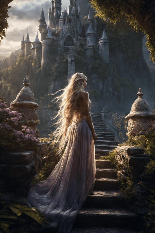 AI generated: Epic  magical  scene in a fantasy Landscape,Insane detailed different full body image ,in different ...