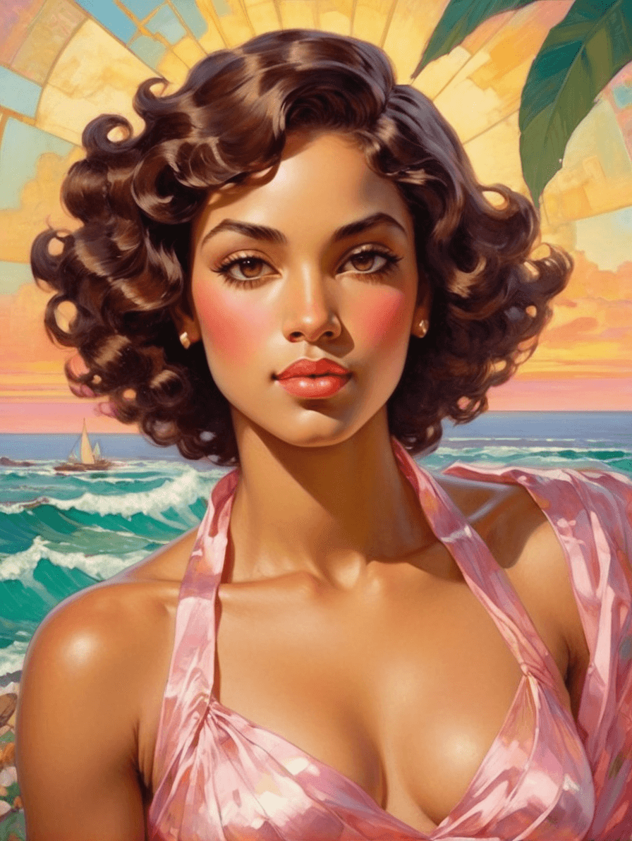 AI generated: Stained glass style splendid Wide ((african american):1.5) Phenom, Average Height, Upward-Sloping Fa...