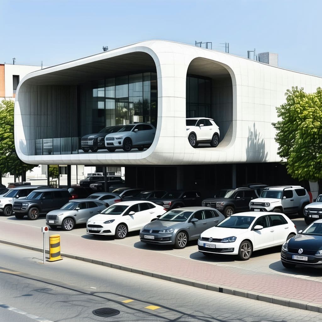 AI generated: Genera un despacho de arquitectos contemporáneo con un estacionamiento para 20 autos