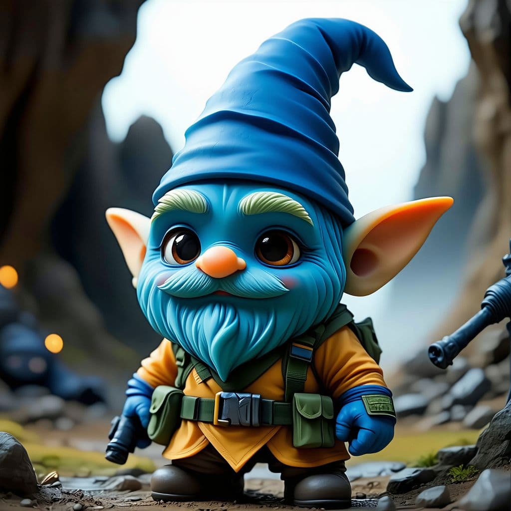 AI generated: elite gnome special forces, fight worms, in space, ultimate battleground, masters, heroes, medium qu...