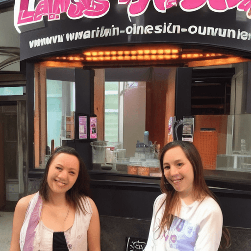 AI generated: 2girls in a laether booth