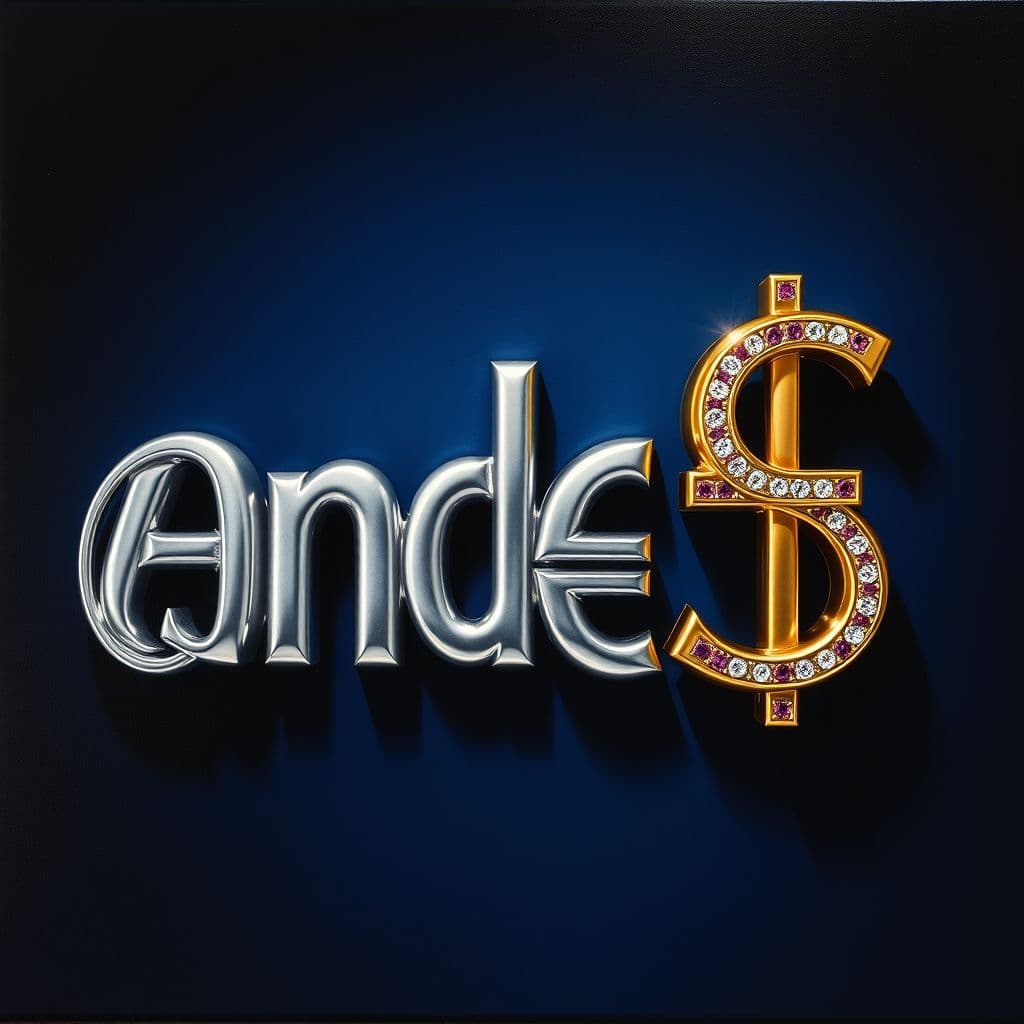 AI generated: A hyperrealistic oil painting depicting a sequence of silver metallic characters forming the acronym...