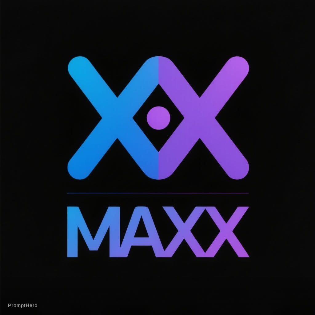 AI generated: Minimalist modern logo, two X symbols side by side slightly overlapping in the center, each X made o...