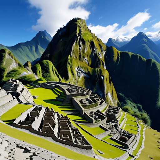 AI generated: Silueta de una pareja española en macchu Pichu
