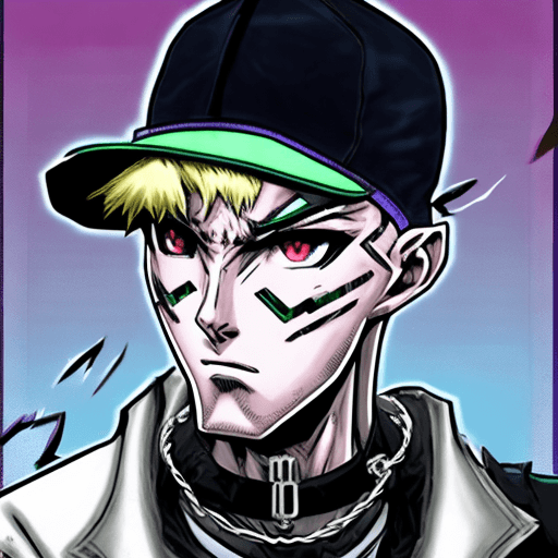 AI generated: New Humanoid Stand named Lose Yourself, Jojo's Bizzare Adventure, in the style of Hirohiko Araki Man...
