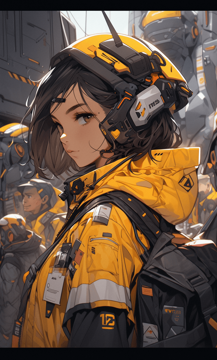 AI generated: sci fi character art, cool artwork, futuristic style, in the style of 32k uhd, atey ghailan, geoff j...