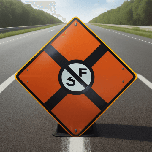AI generated: Road police stop sign to stop the car