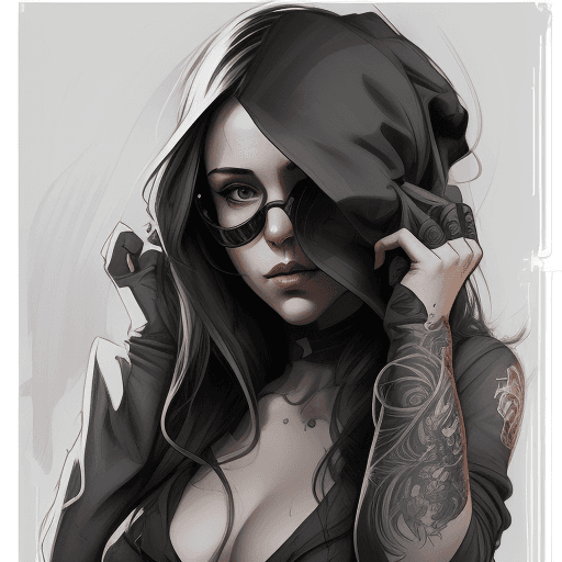 AI generated: a drawing with a man covering her face, in the style of oliver wetter, paul hedley, wavy, mono-ha, h...
