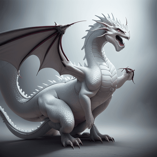 AI generated: white dragon, exquisite realism, 32k uhd, photorealism photo, digital art