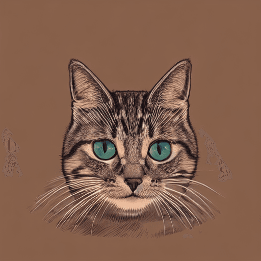 AI generated: vector illustration, cute cat, angry, watching at camera, cartoon