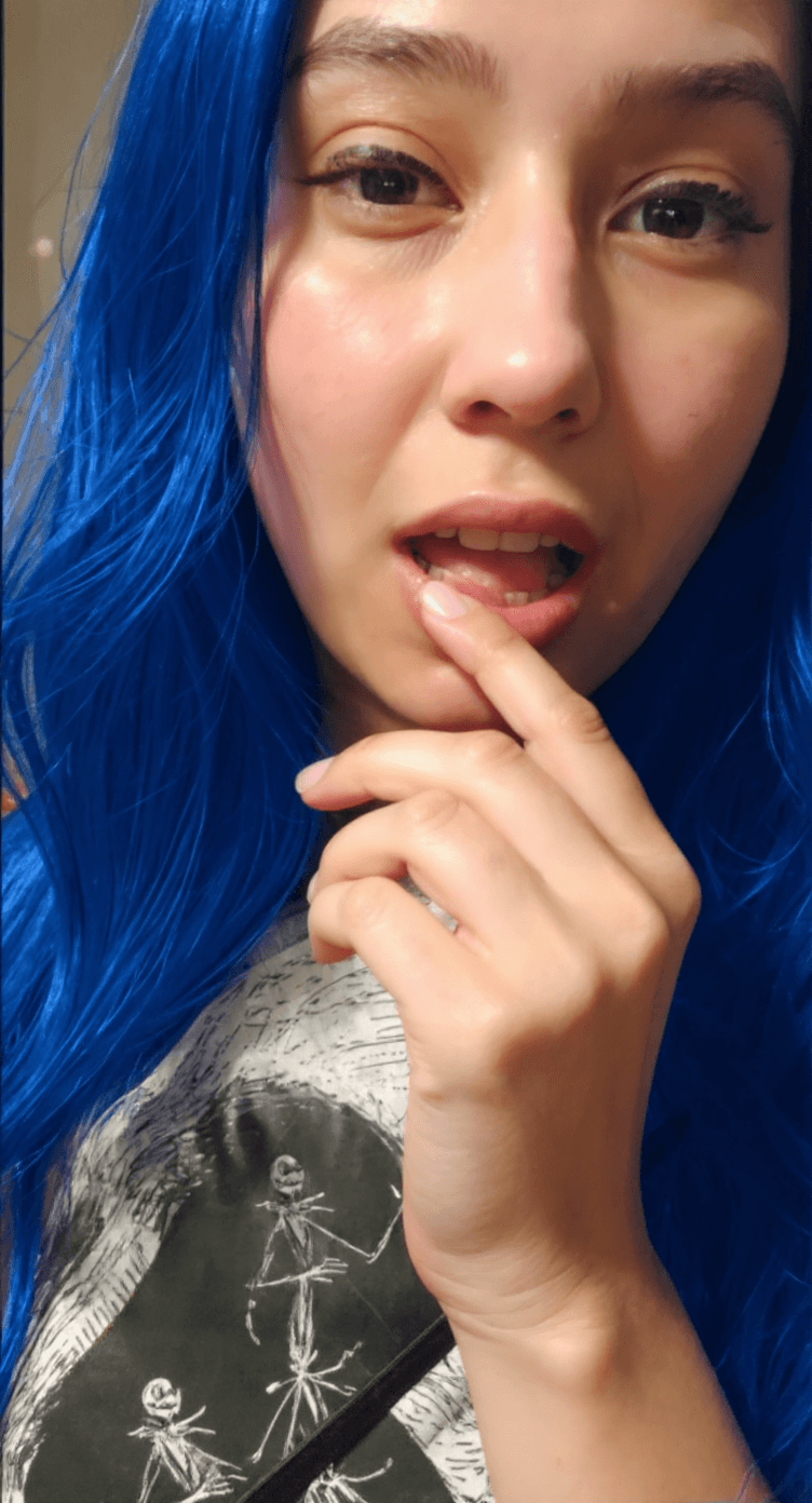 AI generated: Woman biting lip
